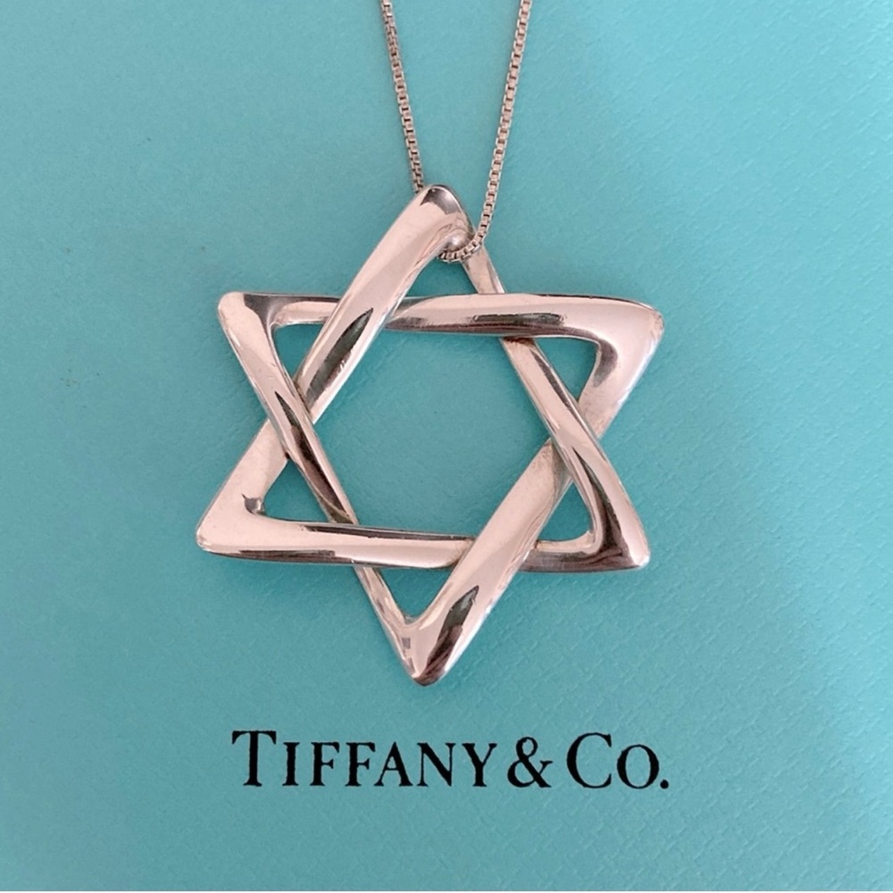 Tiffany & Co. Star of David Elsa Peretti 925 Sterling Silver Pendant 36mm XL
